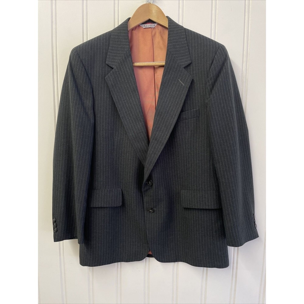Levis‎ Blazer Vintage Mens 42S Gray Sport Coat Jacket Two Button Made In USA!